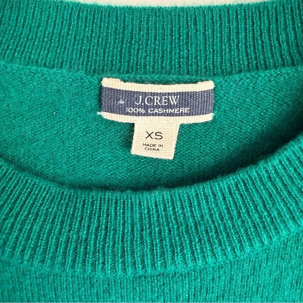 J. Crew Kelly Green Cashmere Crew Neck Sweater | XS